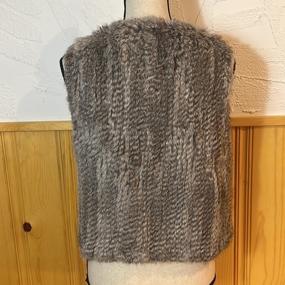 525 America Luxe Natural Rabbit Fur Vest Sz-M - Picture 4 of 7